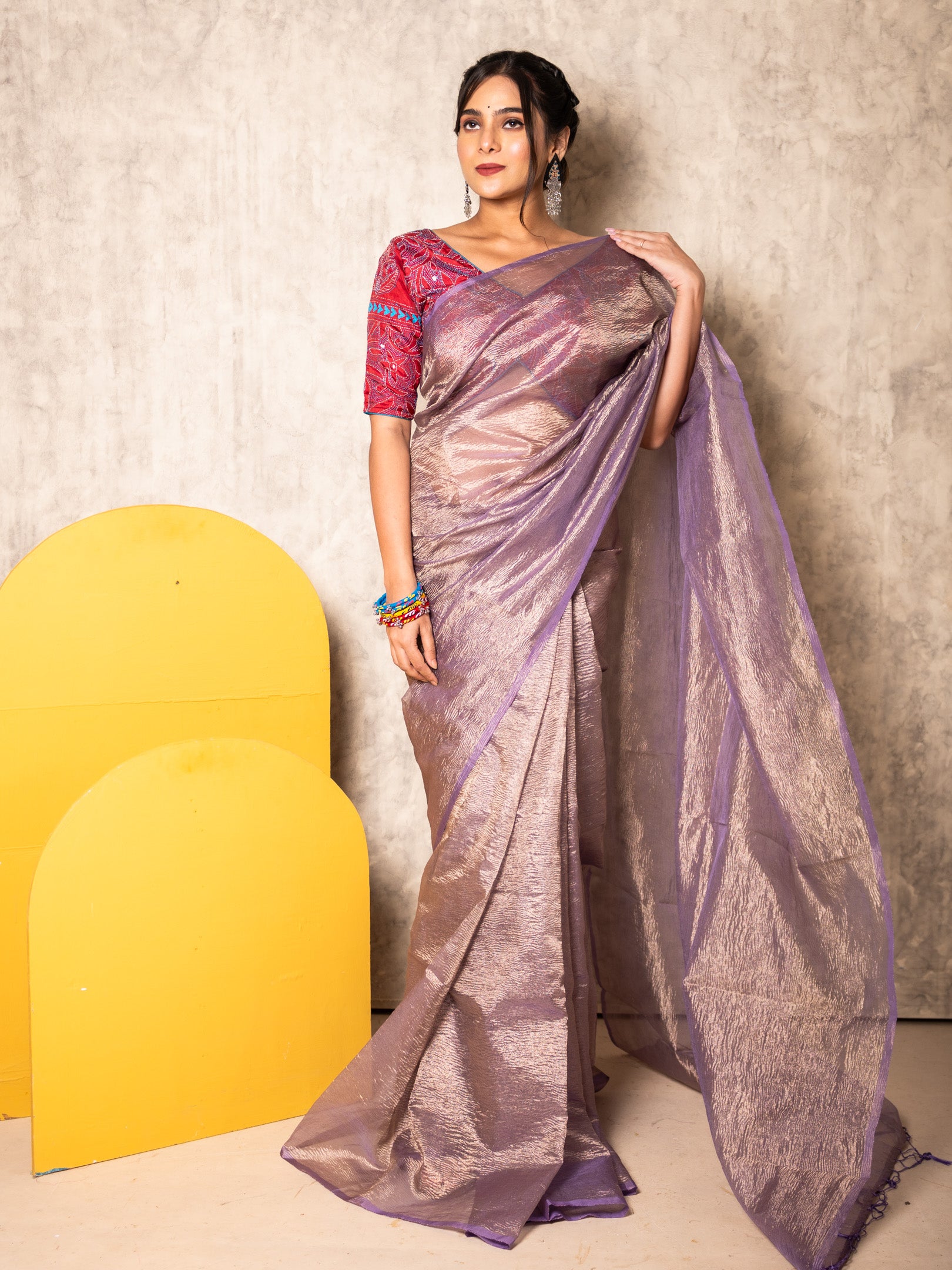 Crinkle shine Saree