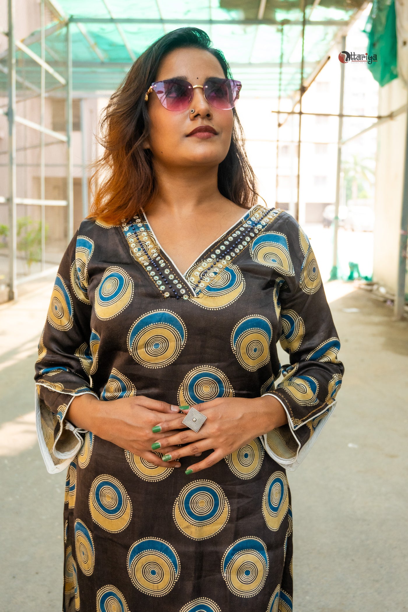 Iron Black Black Designer Modal Silk Kurta
