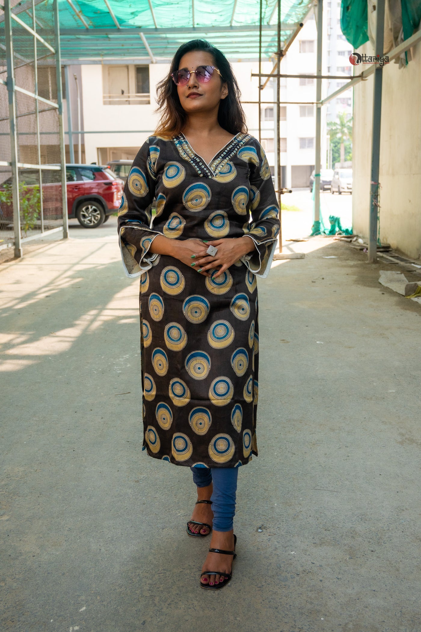 Iron Black Black Designer Modal Silk Kurta