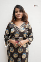 Iron Black Black Designer Modal Silk Kurta