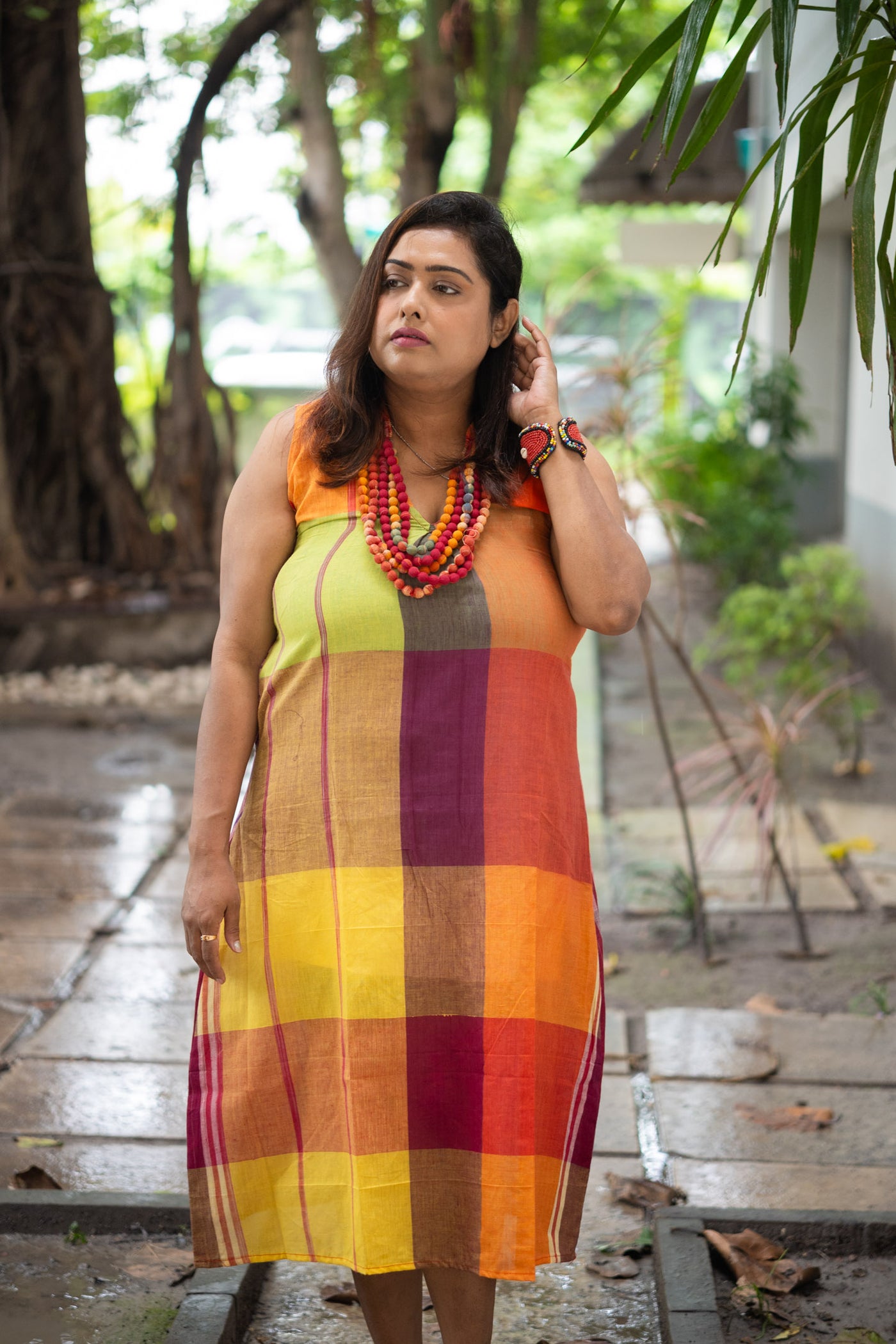 Sharat Gamcha Weave Sheath Dress