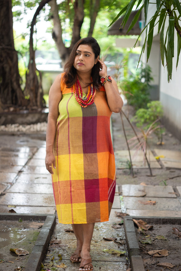 Sharat Gamcha Weave Sheath Dress