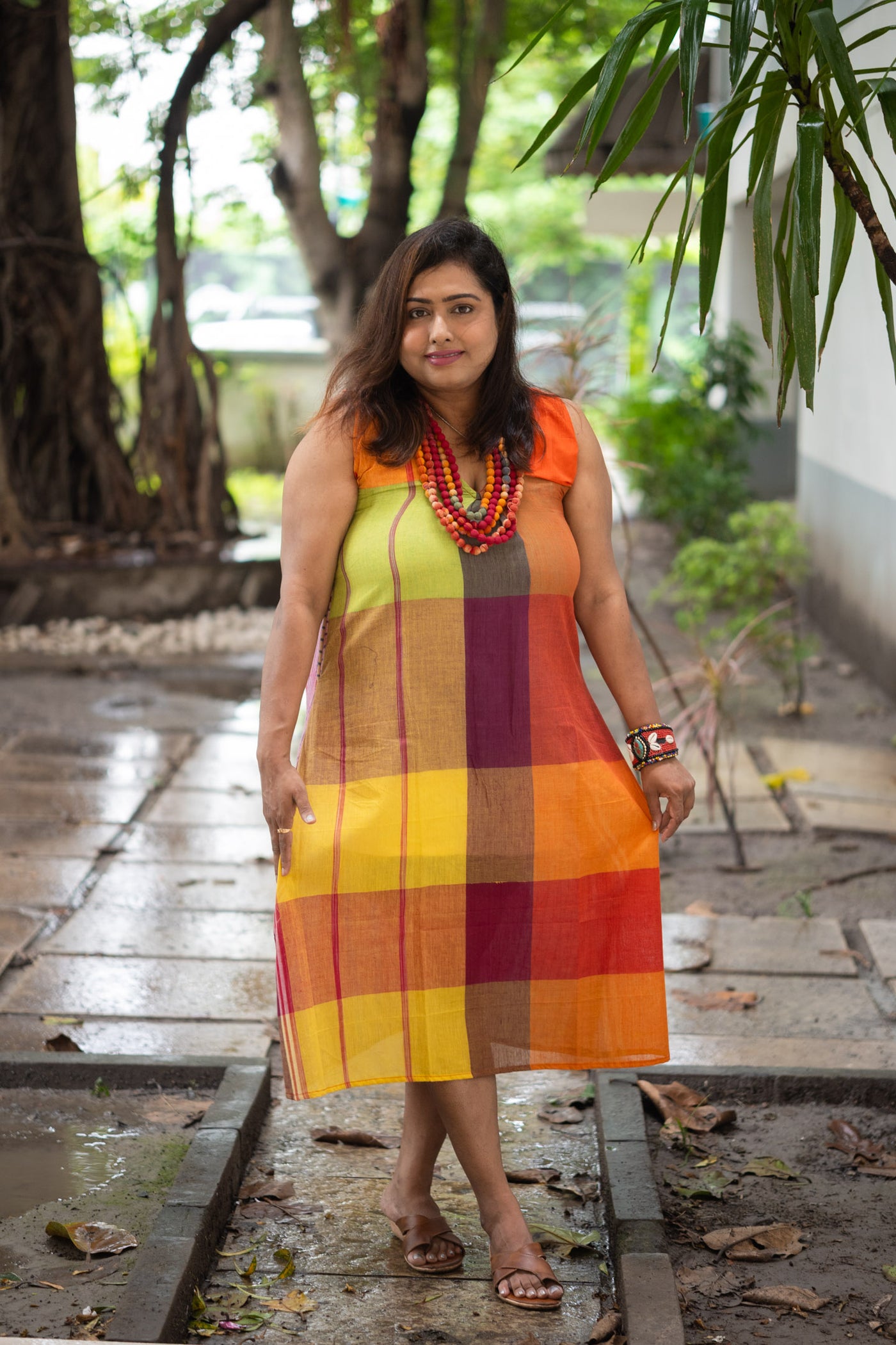 Sharat Gamcha Weave Sheath Dress