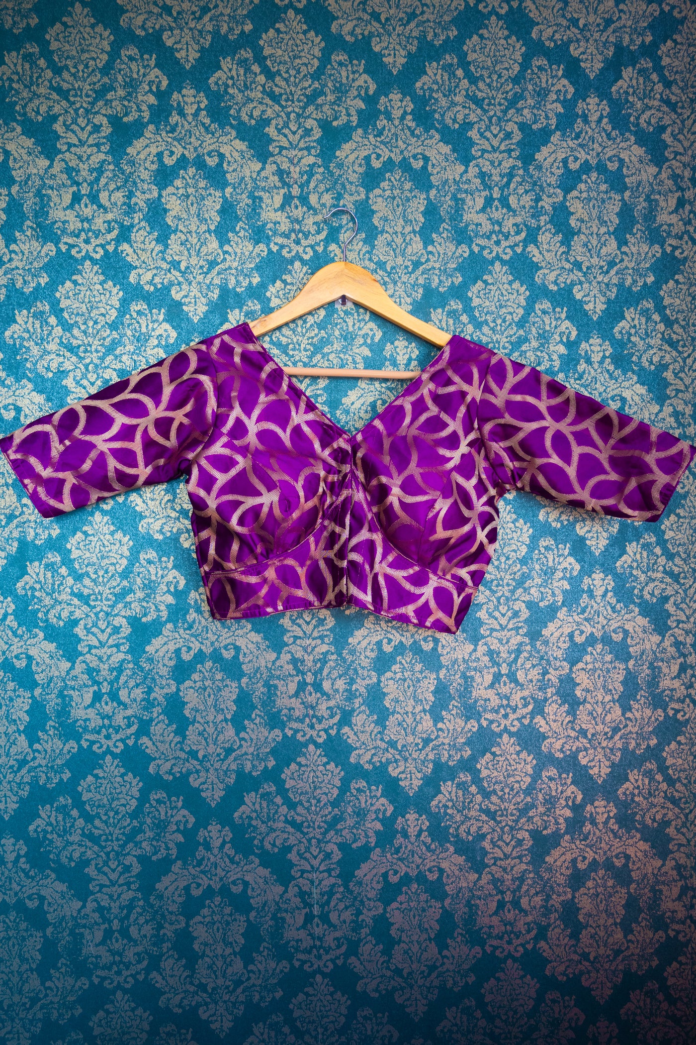 Berry Banarasi blouse - Uttariya