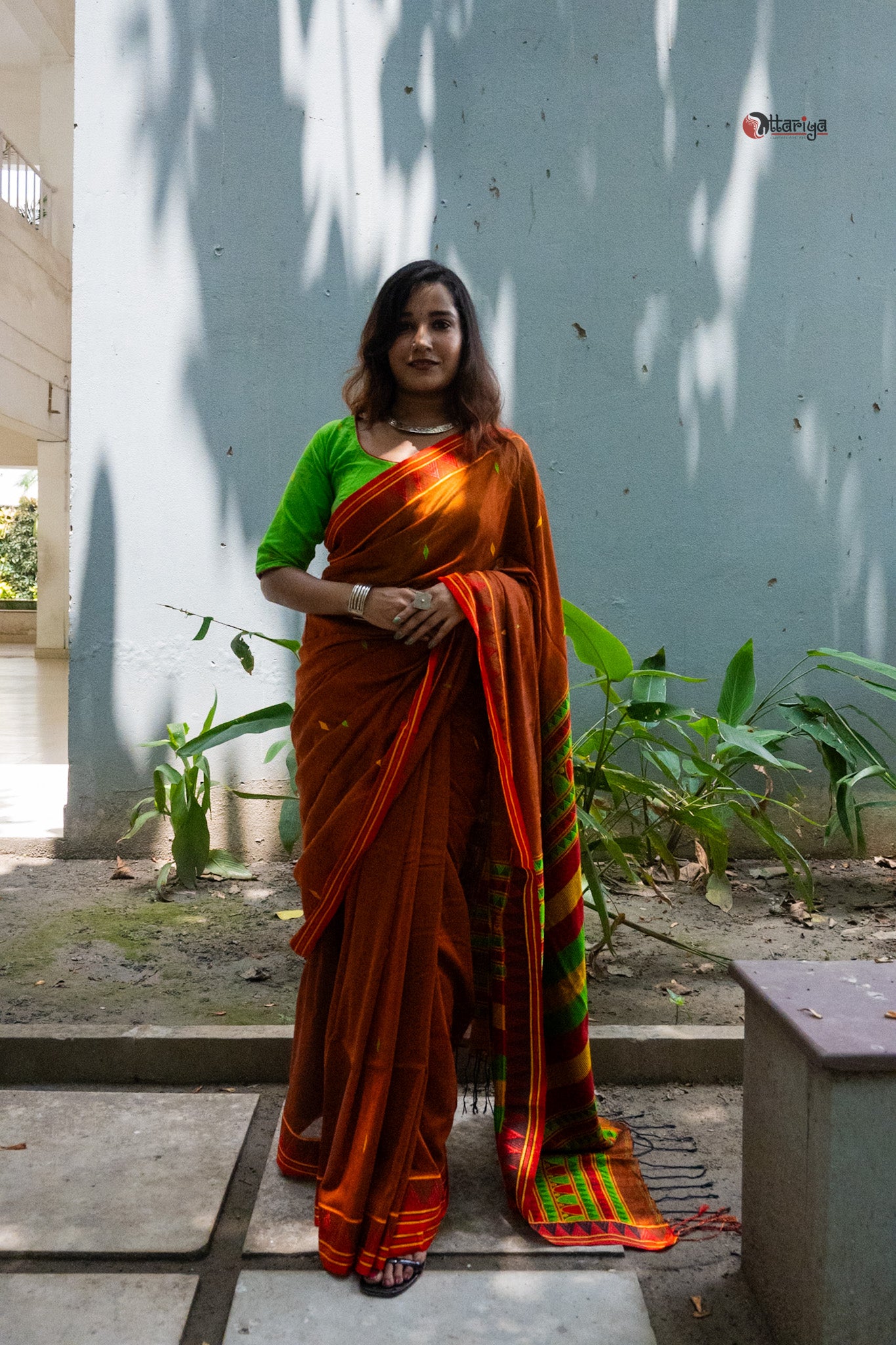 Rust Dongria saree