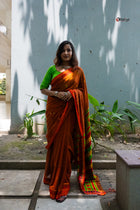 Rust Dongria saree