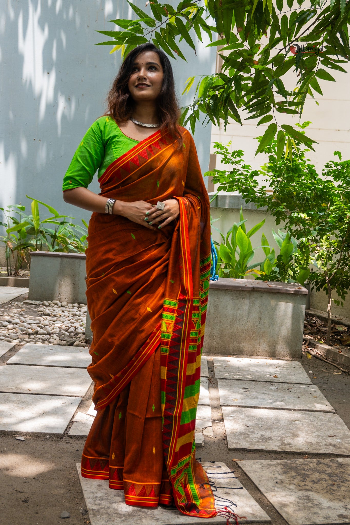 Rust Dongria saree