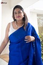 Electric blue makhmal saree