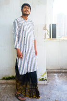 Black gold dhoti - Uttariya