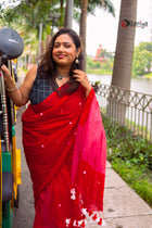 Red love Jamdani Saree