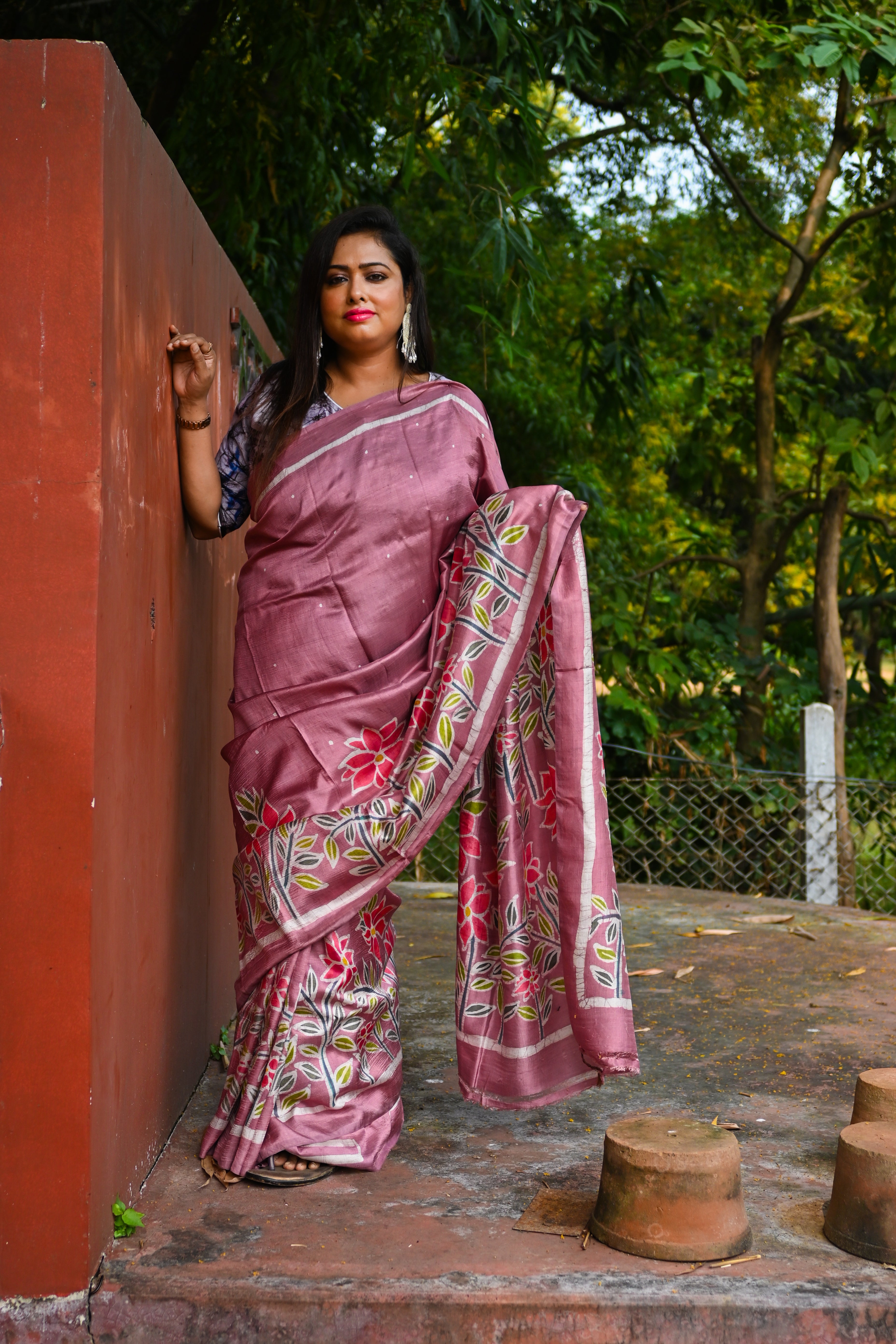 Pink Bagicha saree