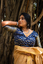 Blue Banarasi blouse