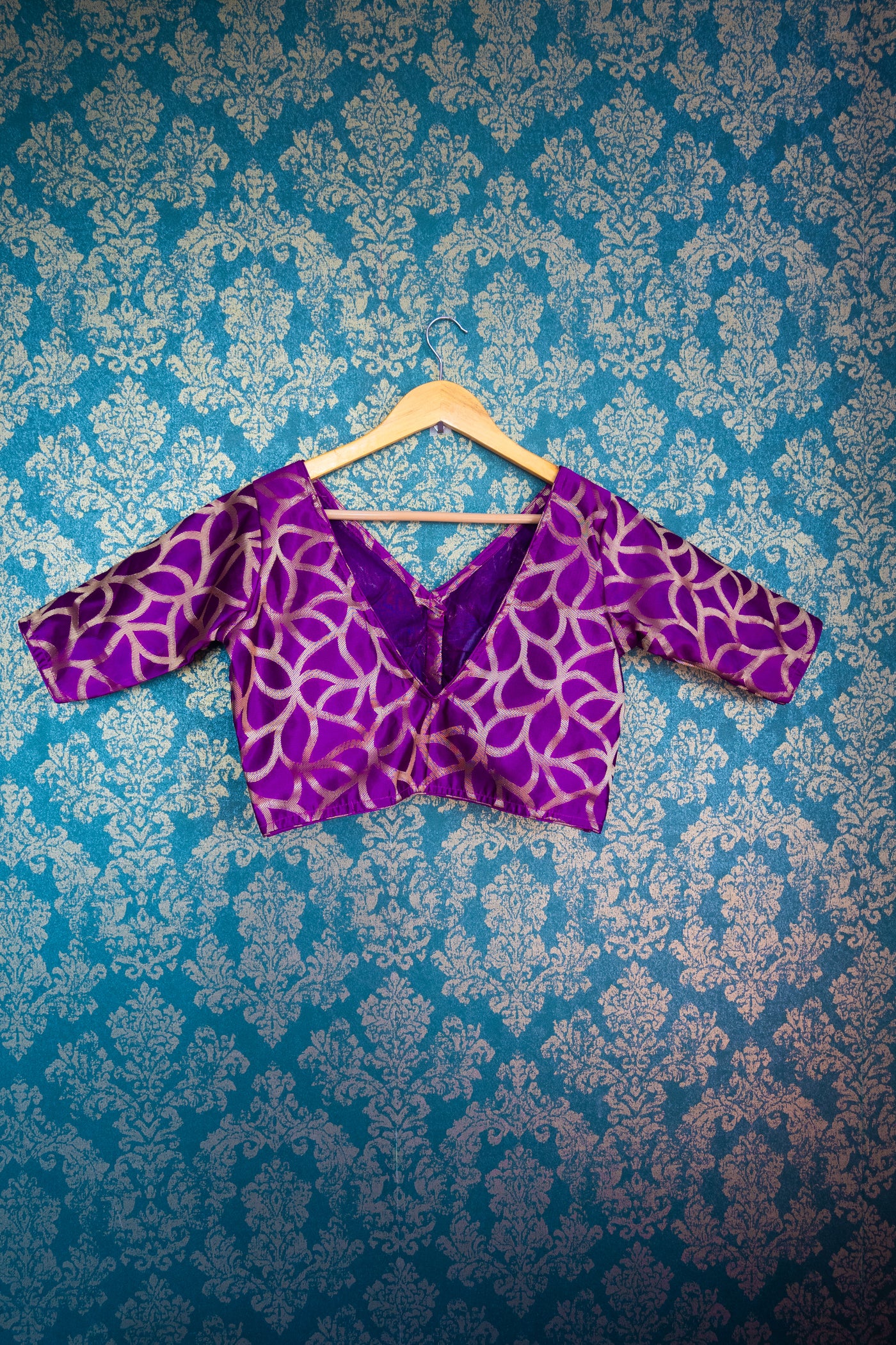 Berry Banarasi blouse - Uttariya