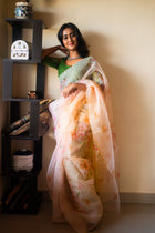 Basant organza silk saree - Uttariya