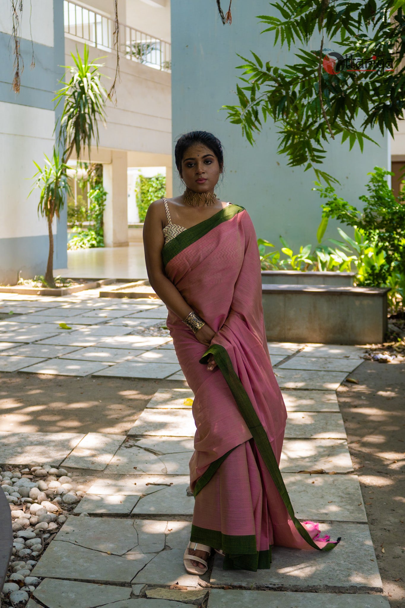 Choco pink dreamy cotton Saree