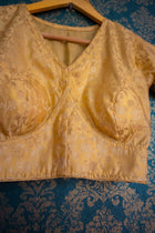 White gold Banarasi blouse - Uttariya