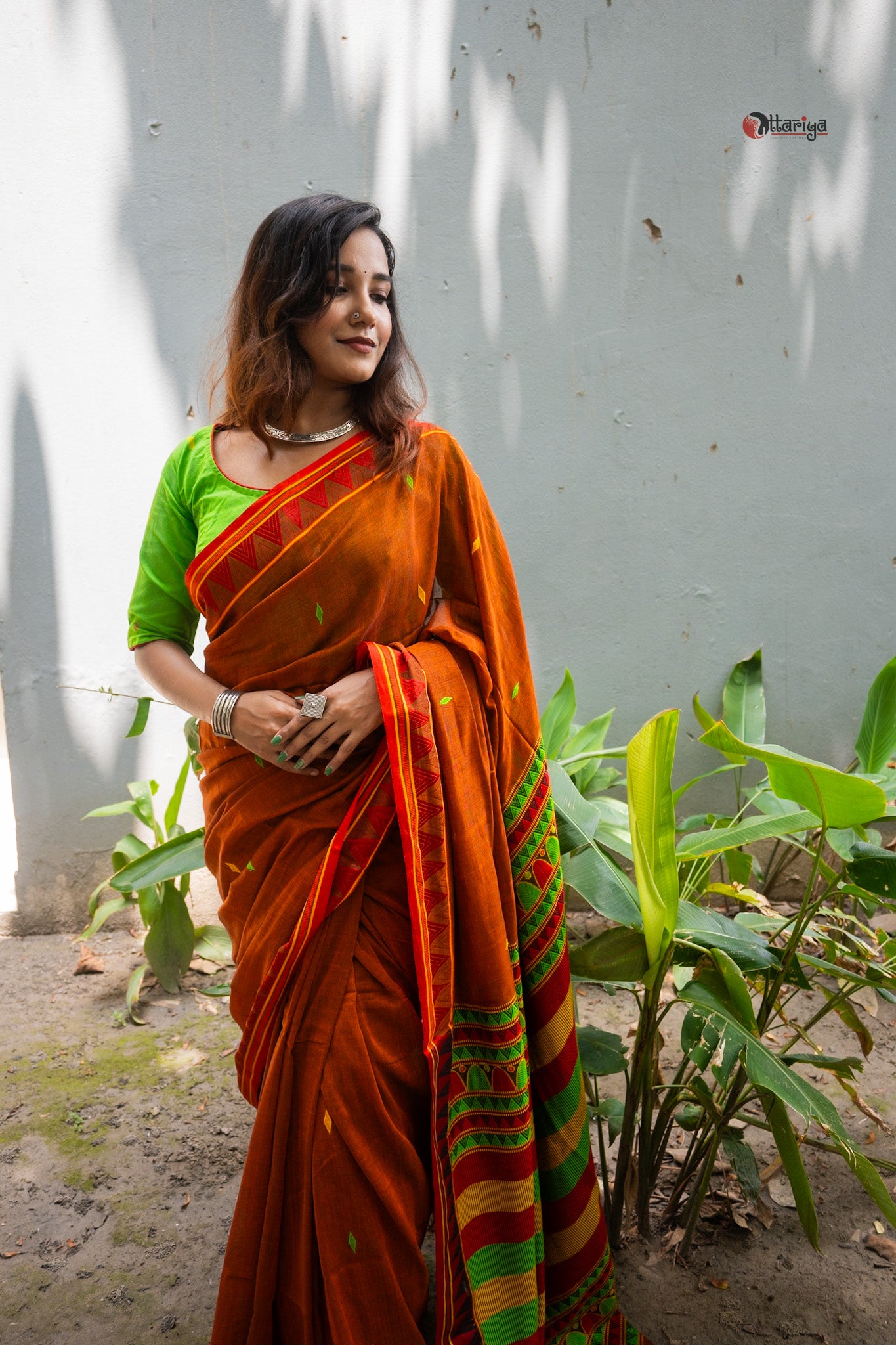 Rust Dongria saree