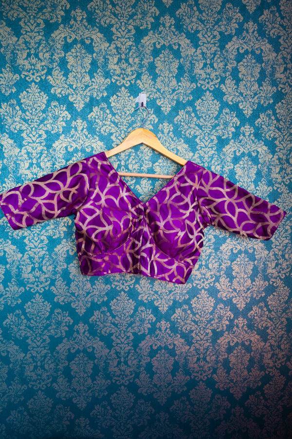 Berry Banarasi blouse - Uttariya