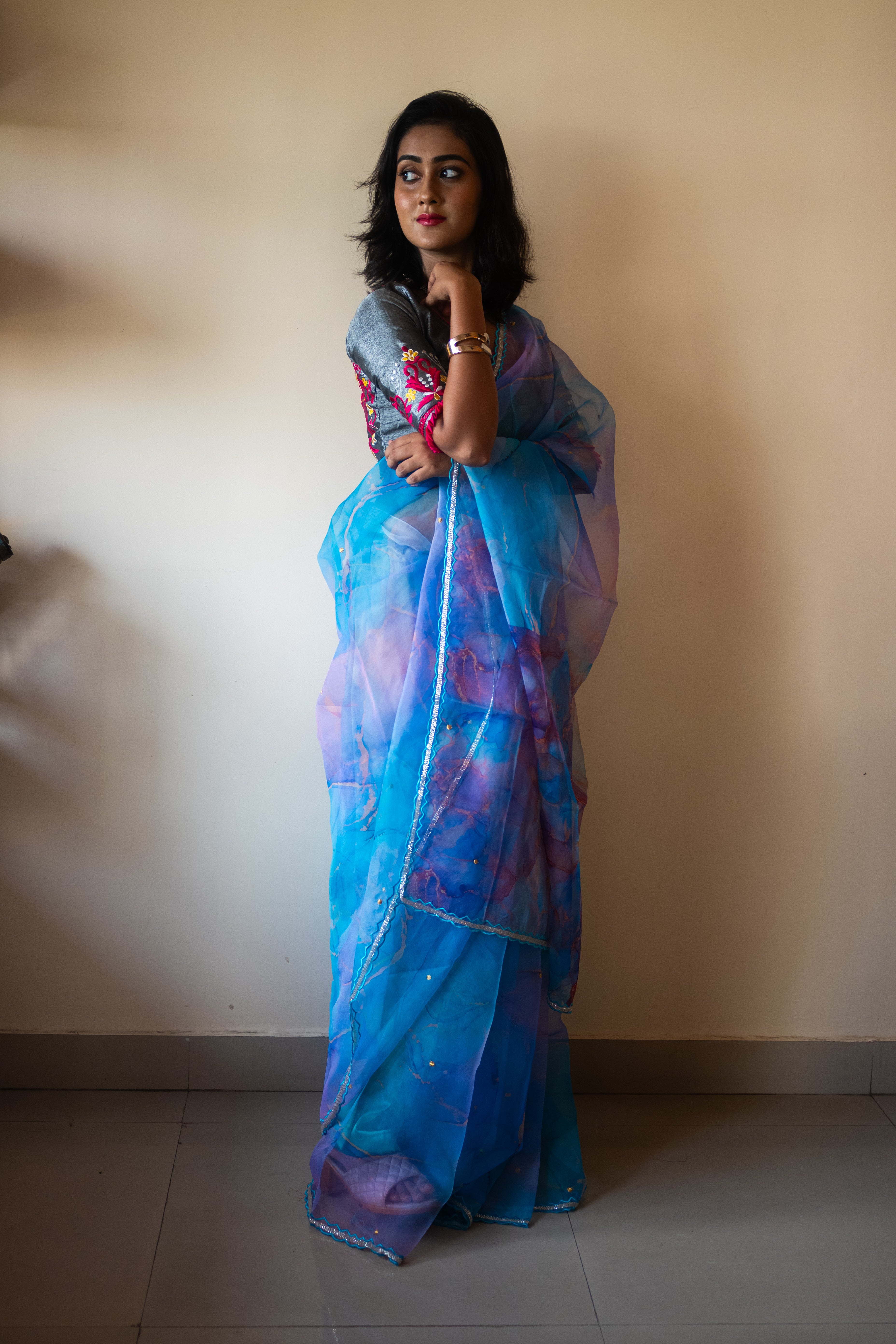 Megha organza designed saree