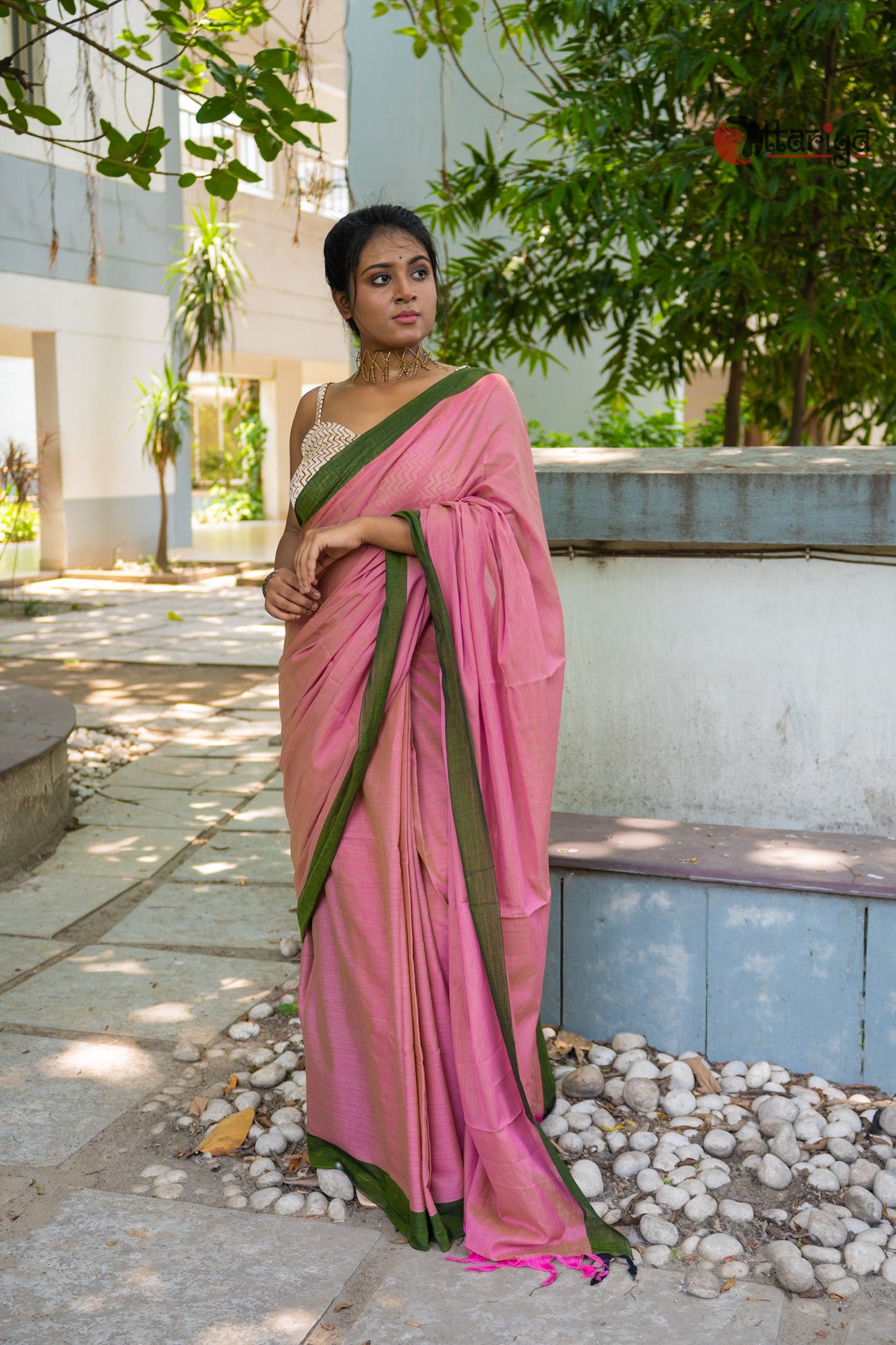 Choco pink dreamy cotton Saree