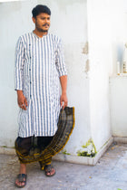 Black gold dhoti - Uttariya