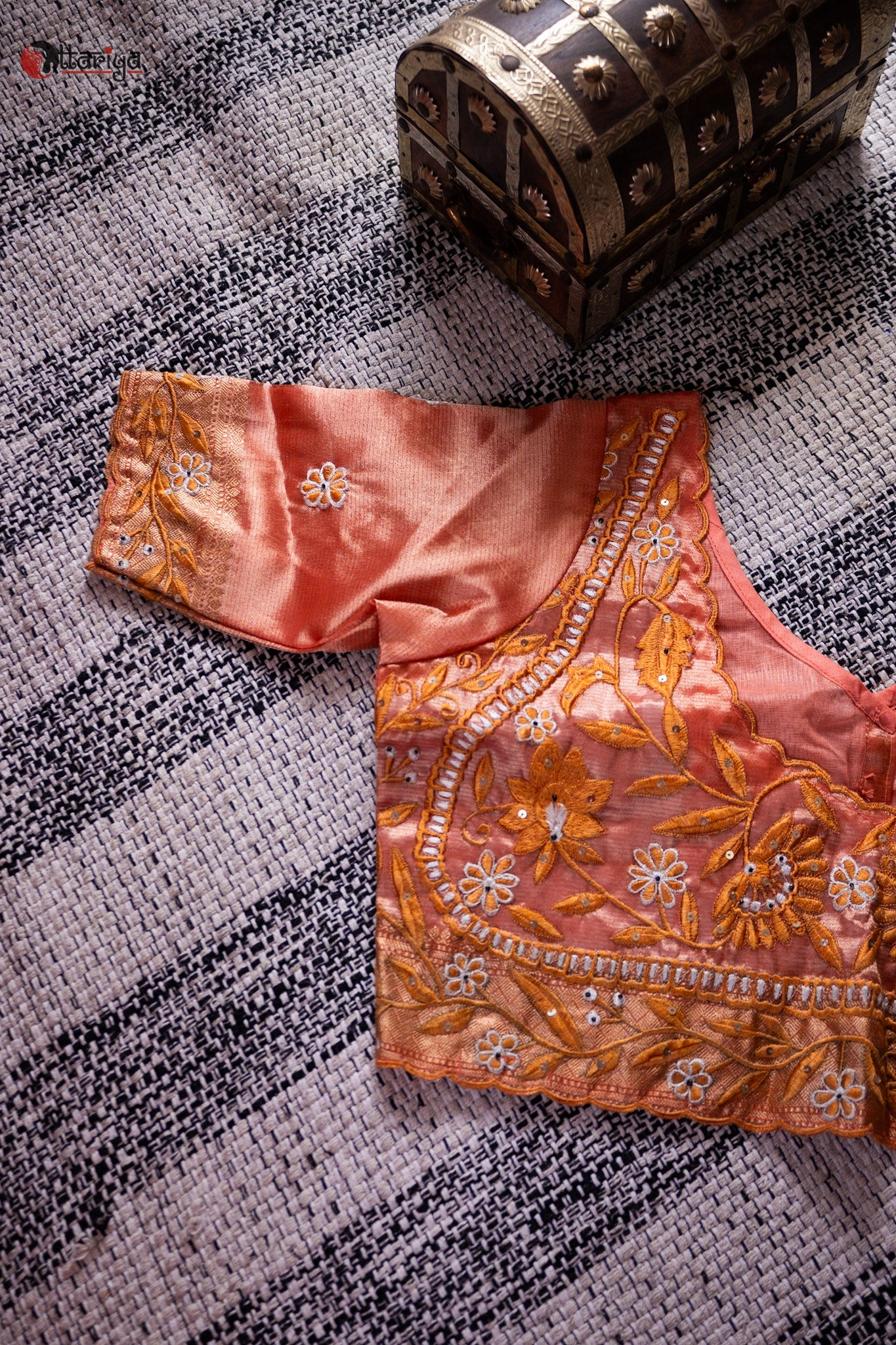 Peach maharani blouse