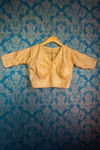 White gold Banarasi blouse - Uttariya
