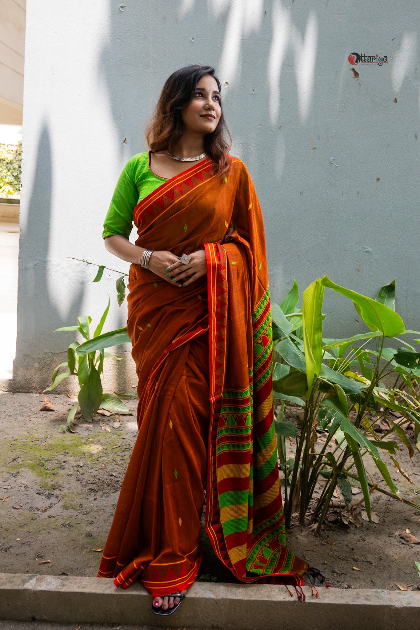 Rust Dongria saree