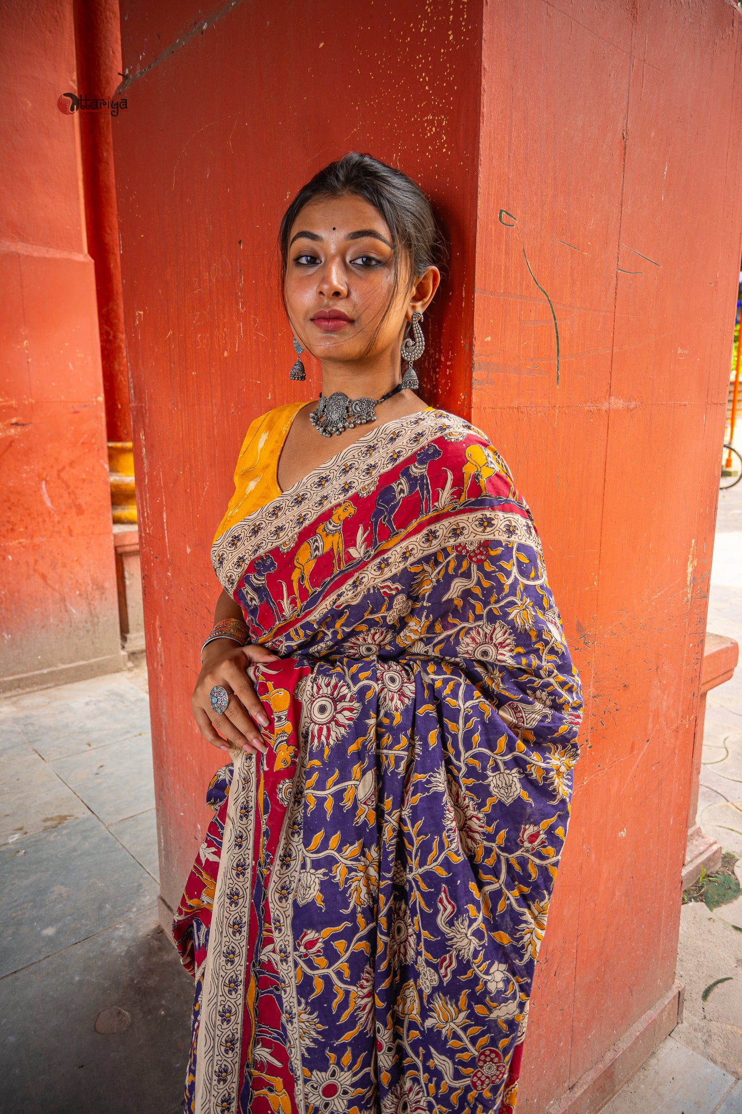 Ganga Kinare Kalamkari Saree