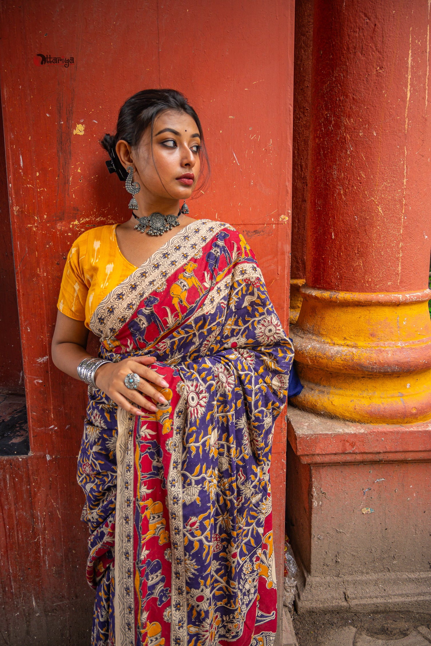 Ganga Kinare Kalamkari Saree