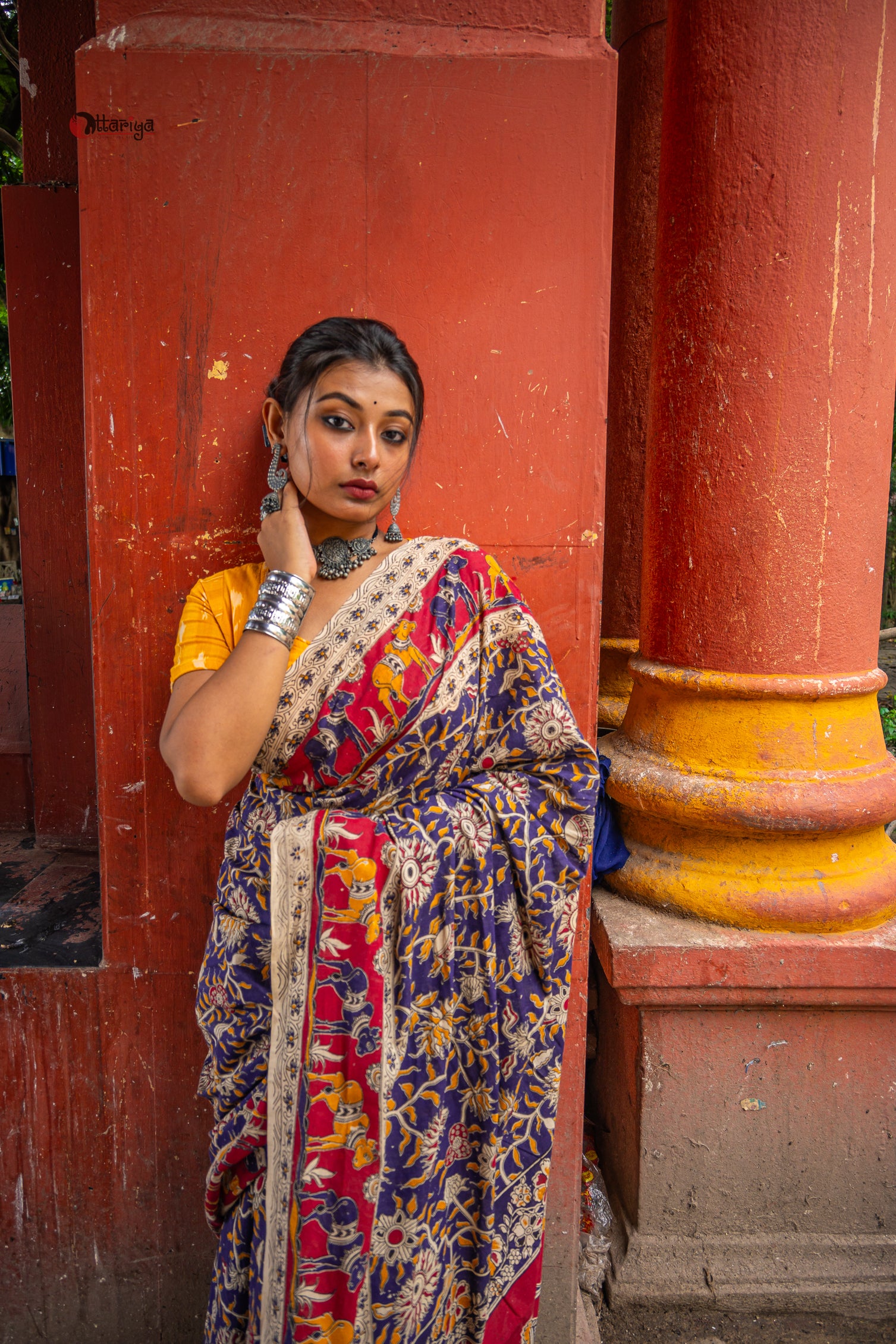 Ganga Kinare Kalamkari Saree