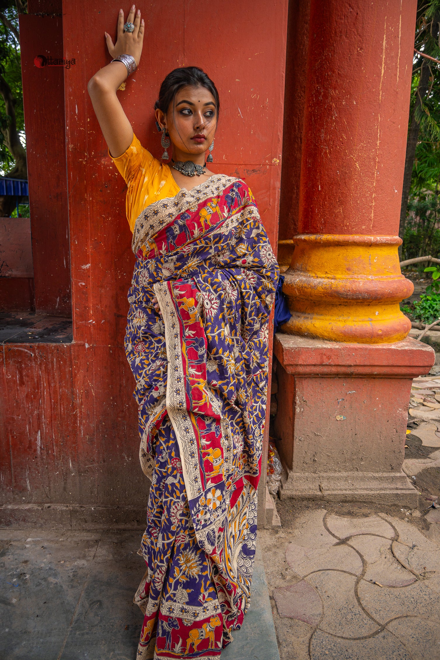 Ganga Kinare Kalamkari Saree