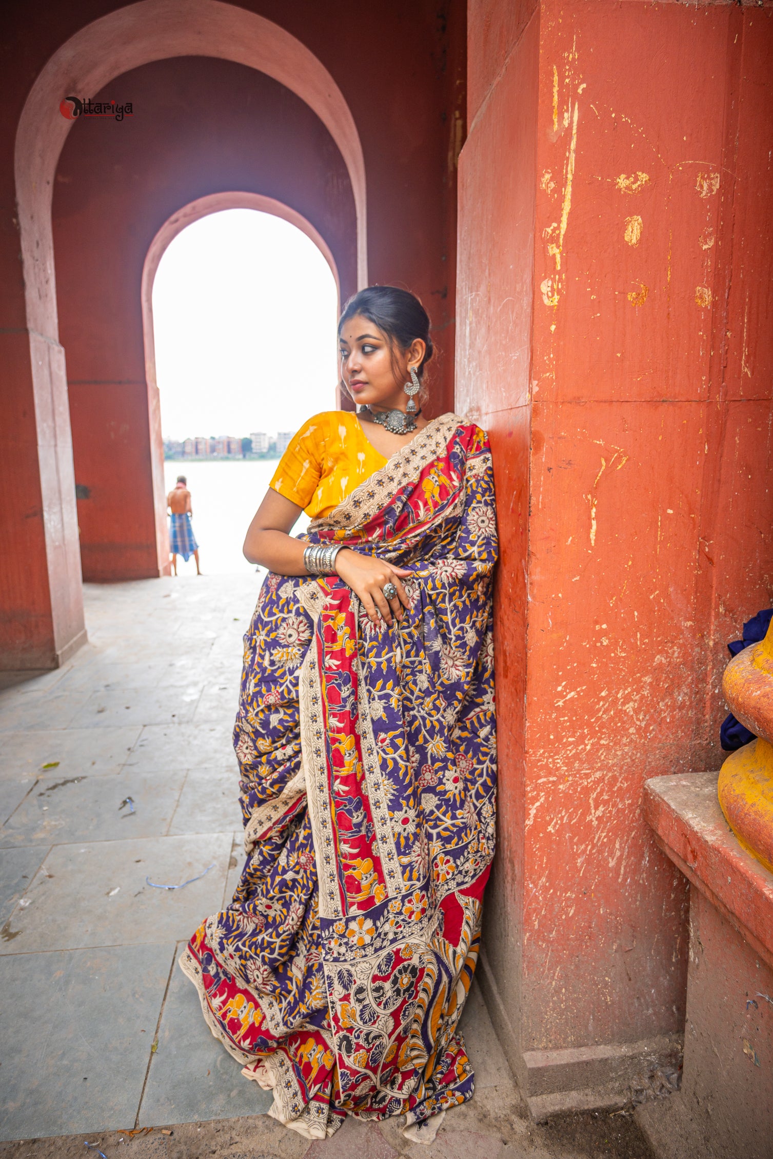 Ganga Kinare Kalamkari Saree