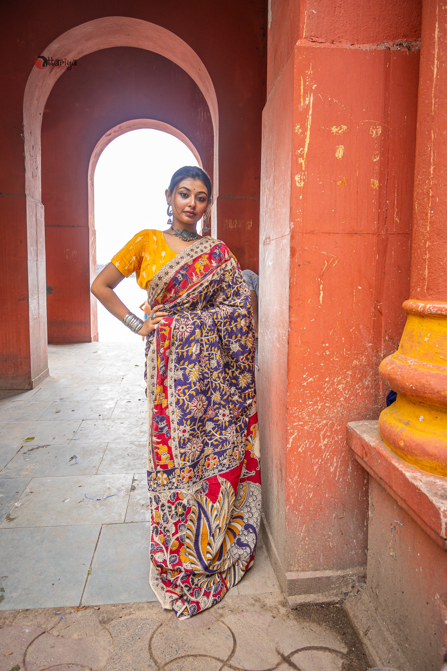 Ganga Kinare Kalamkari Saree