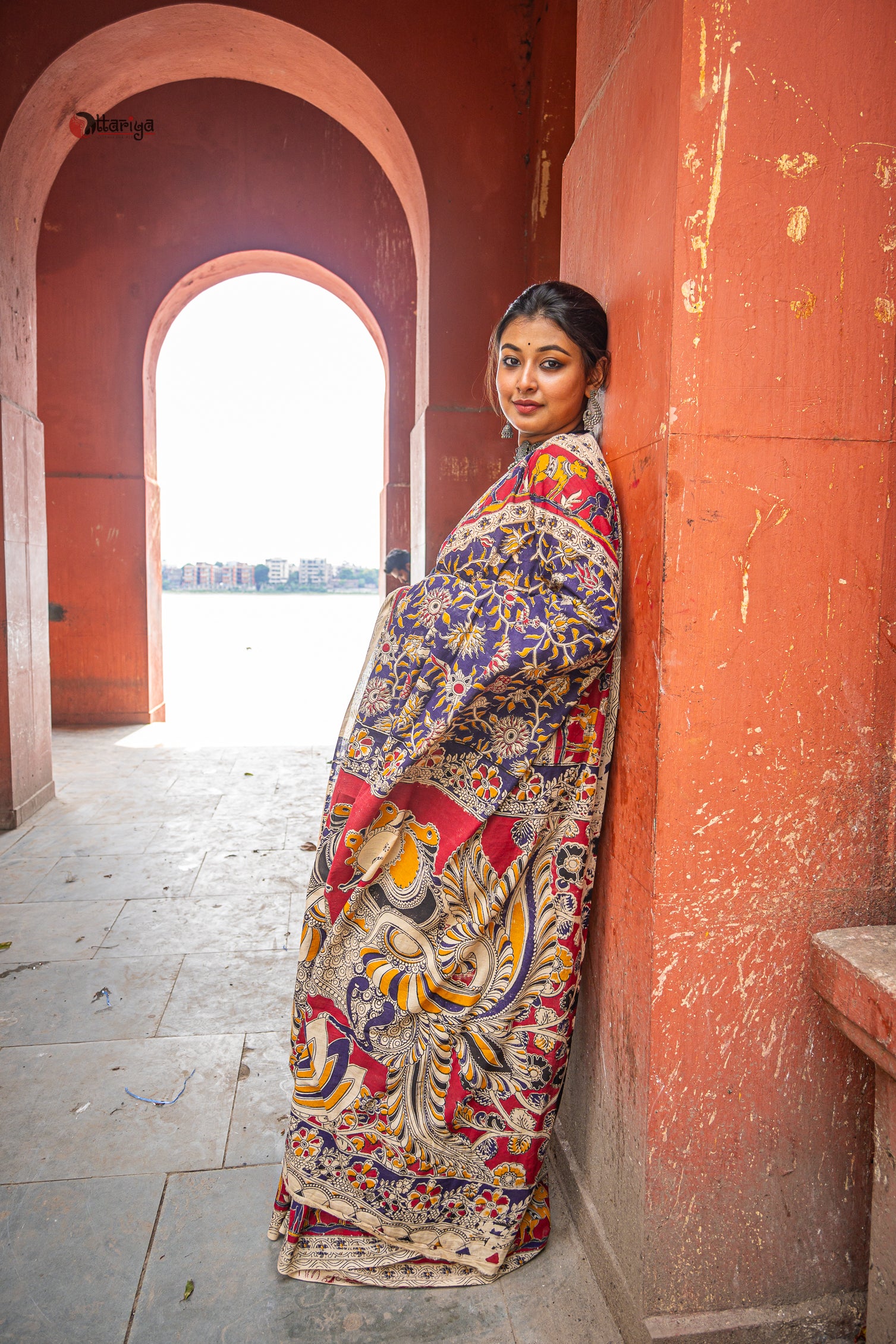 Ganga Kinare Kalamkari Saree