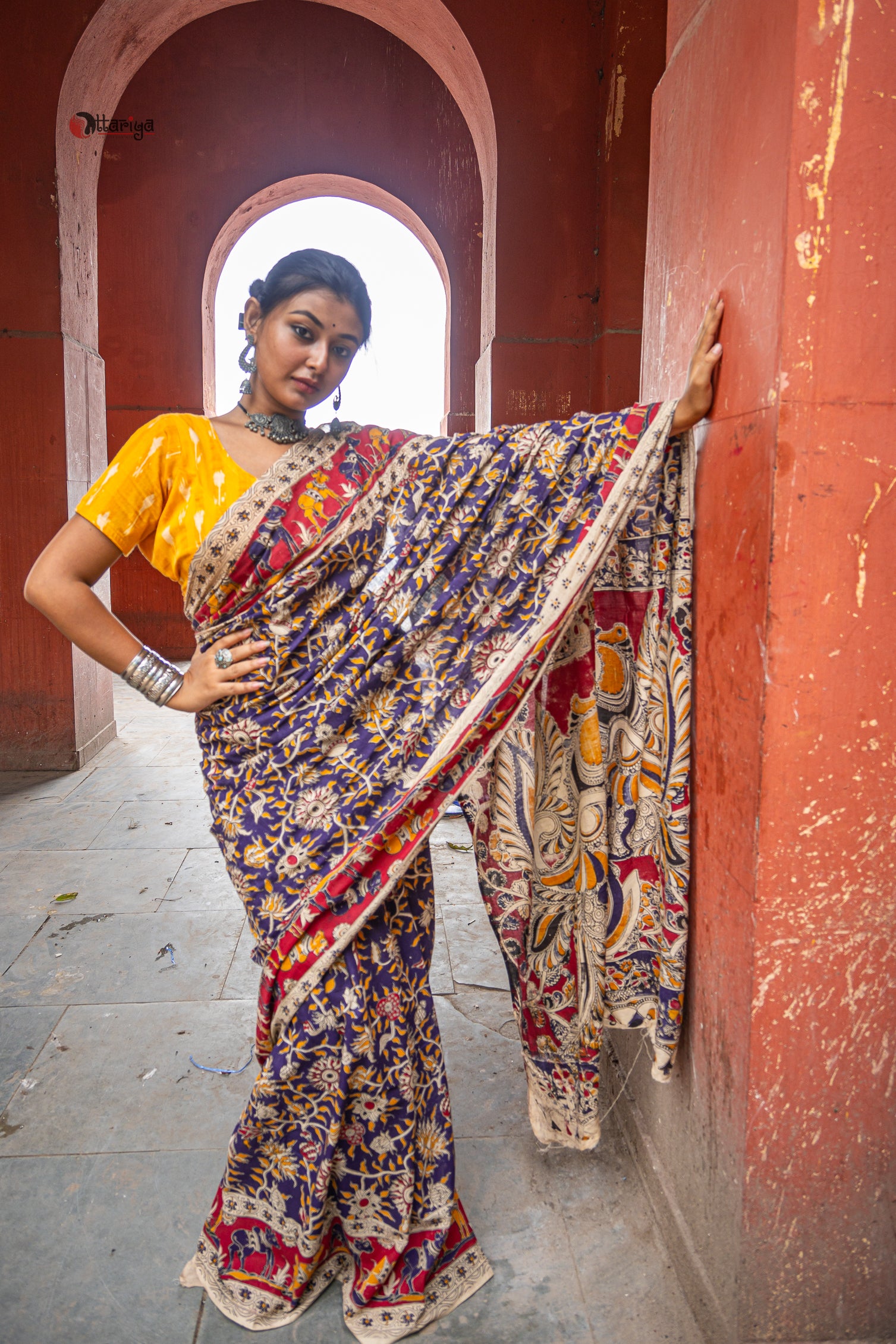 Ganga Kinare Kalamkari Saree