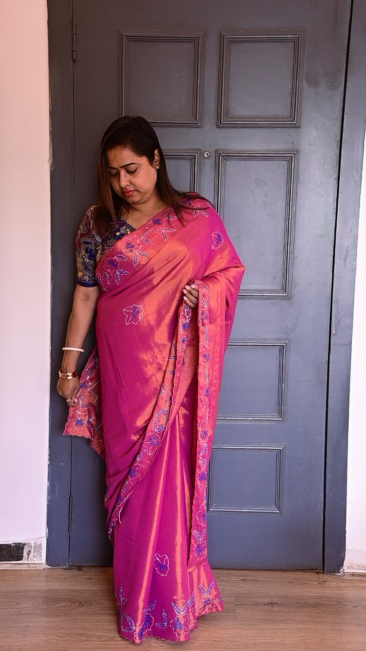 Ushoshi Silk Linen Saree