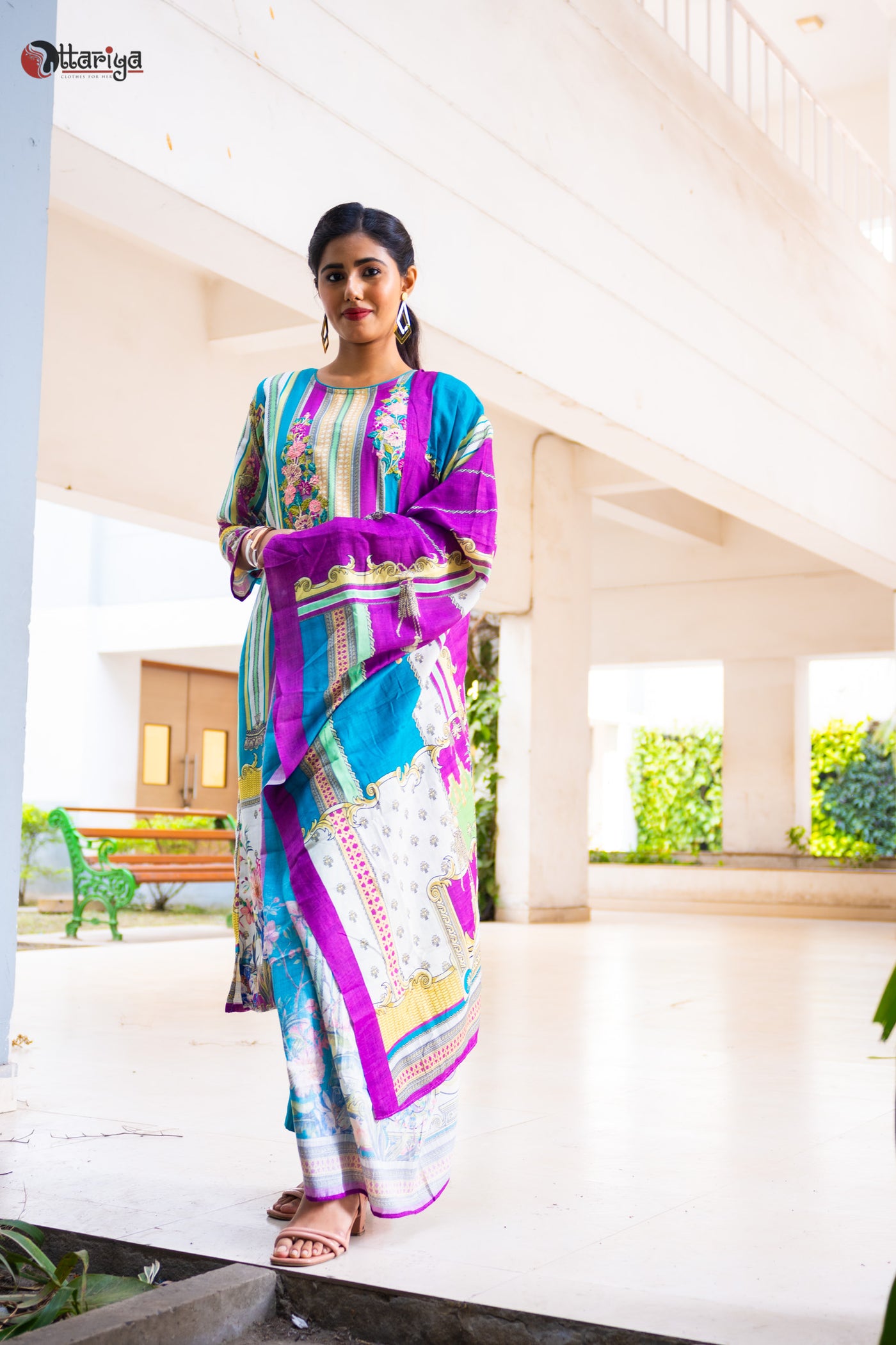 Pashmina Elegance Cotton Suit - Uttariya