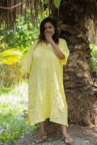 Dipta Embroidered Linen Dress - Uttariya