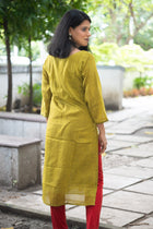Haimanti Handwoven Linen spun Kurta - Uttariya