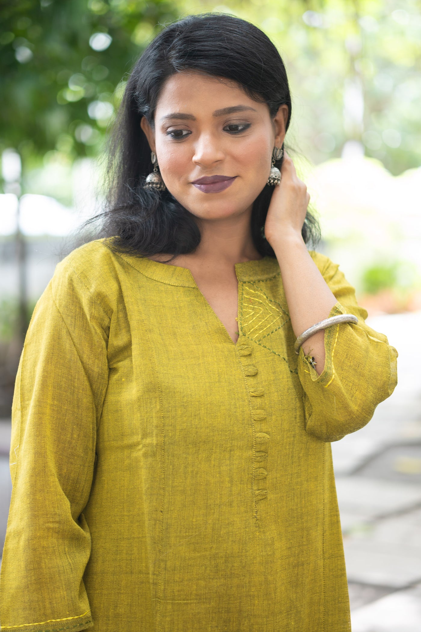Haimanti Handwoven Linen spun Kurta - Uttariya