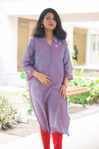Neelima — Hand-Embroidered Linen Cotton Kurta