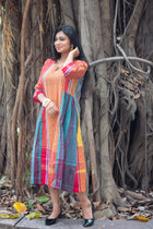 Phagun — Handwoven Gamcha Cotton Dress - Uttariya