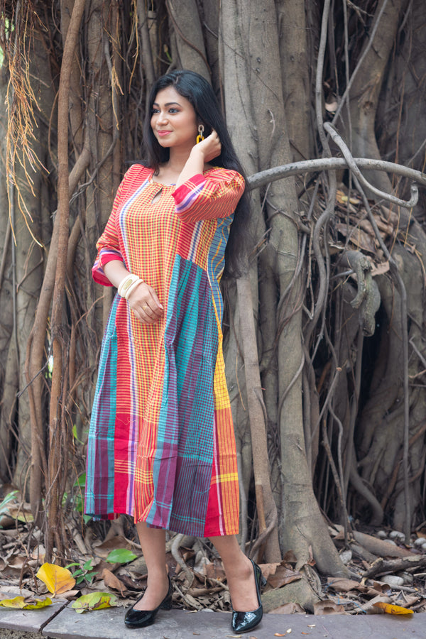 Phagun — Handwoven Gamcha Cotton Dress