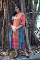 Phagun — Handwoven Gamcha Cotton Dress - Uttariya