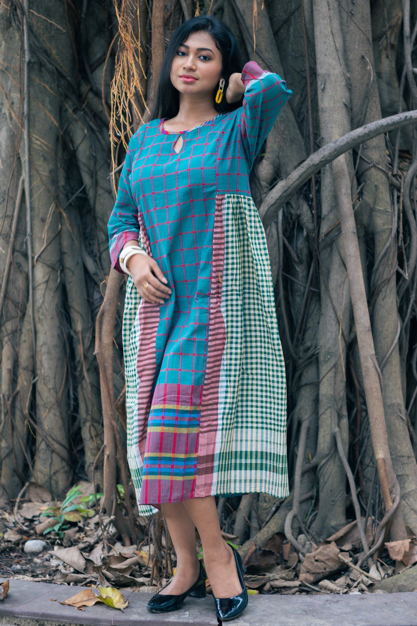 Morpankh — Handwoven Gamcha Cotton Dress - Uttariya