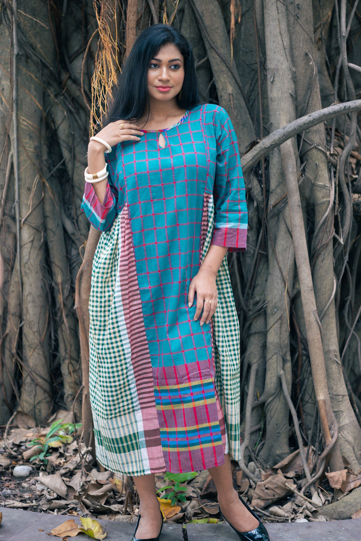 Morpankh — Handwoven Gamcha Cotton Dress - Uttariya
