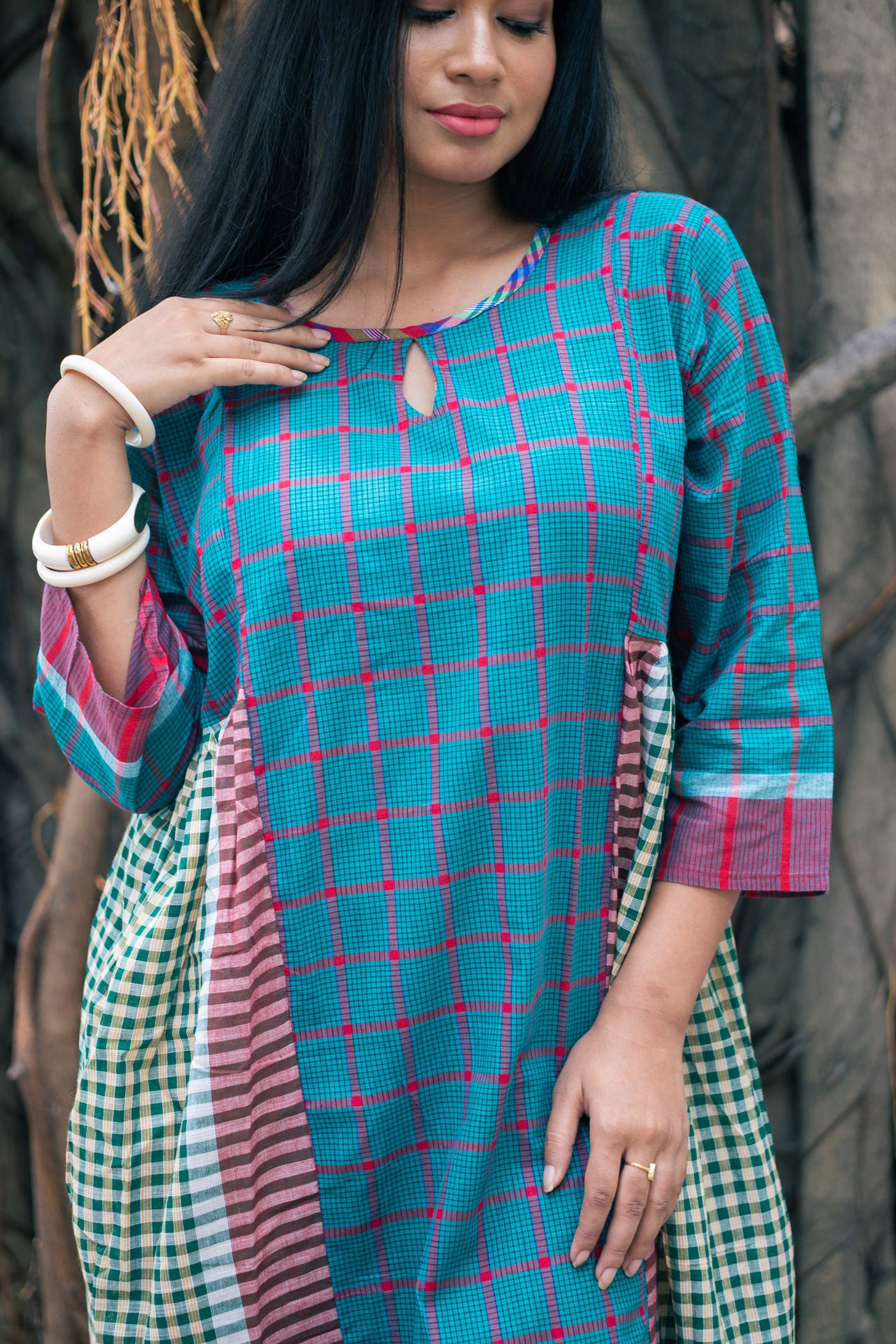 Morpankh — Handwoven Gamcha Cotton Dress - Uttariya