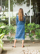 Dream Indigo Printed Cotton Kurta - Uttariya