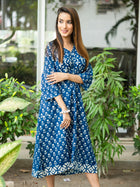 Dream Indigo Printed Cotton Kurta - Uttariya